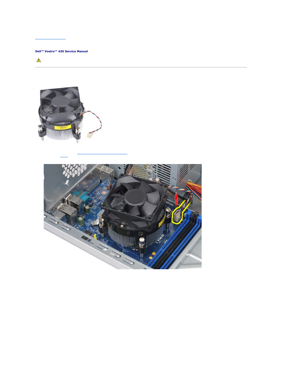 Processor heat sink and fan assembly, Removing the processor heat sink and fan assembly | Dell Vostro 430 (Late 2009) User Manual | Page 26 / 48