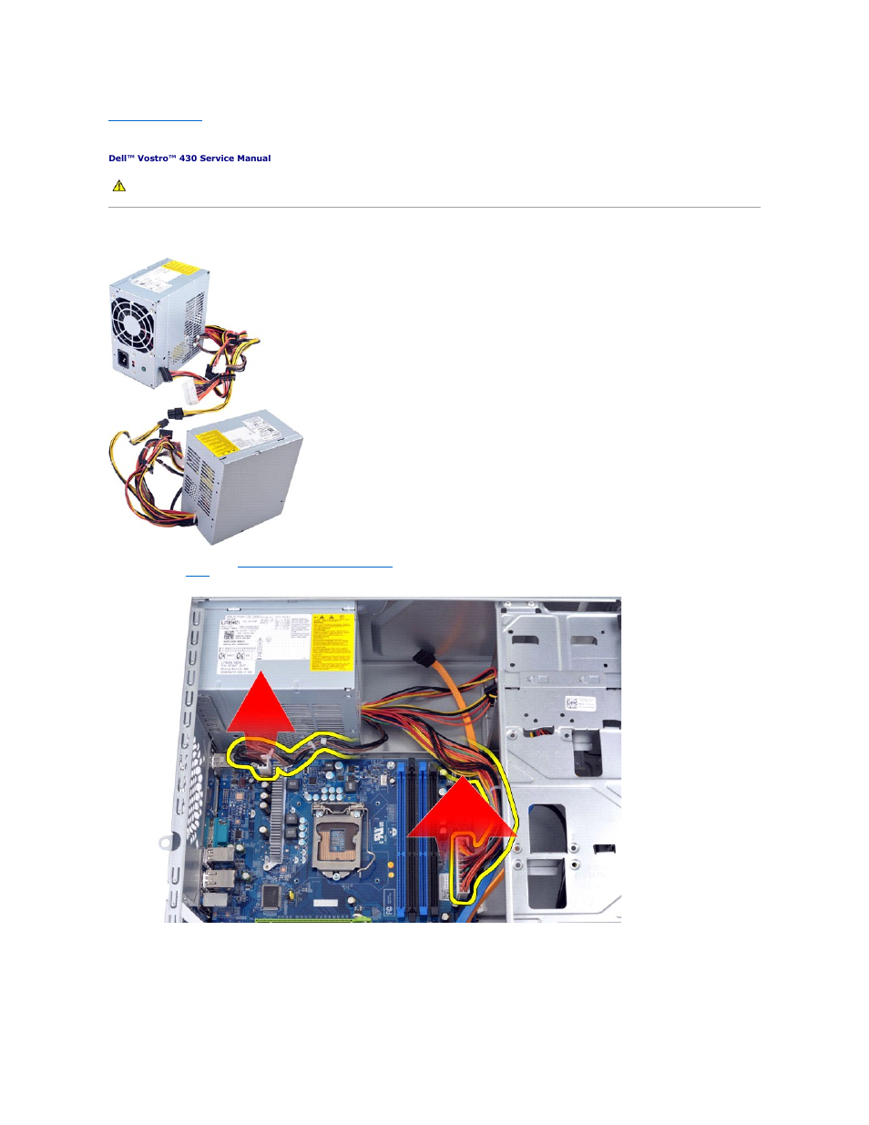 Power supply, Removing the power supply | Dell Vostro 430 (Late 2009) User Manual | Page 34 / 48