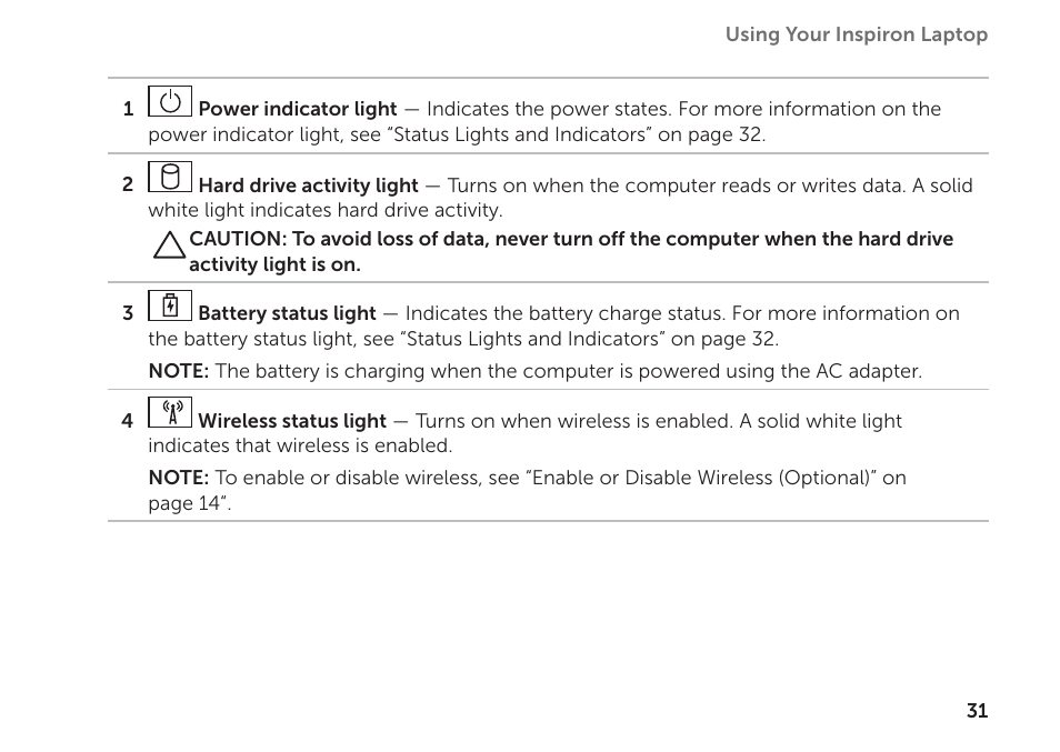 Dell Inspiron 14 (N4120, Early 2011) User Manual | Page 33 / 101