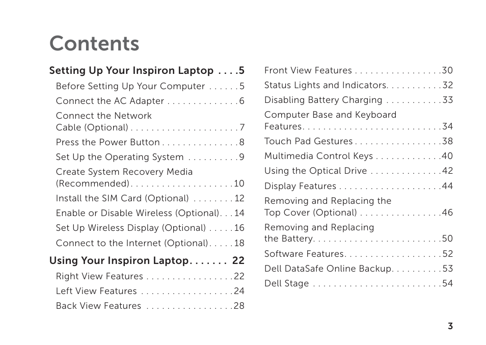 Dell Inspiron 14 (N4120, Early 2011) User Manual | Page 5 / 101