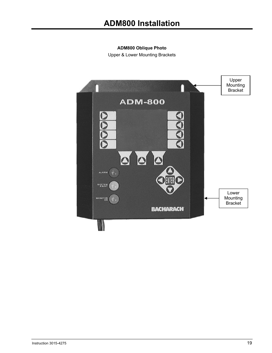 Adm800 installation | Bacharach AGM300 User Manual | Page 27 / 94