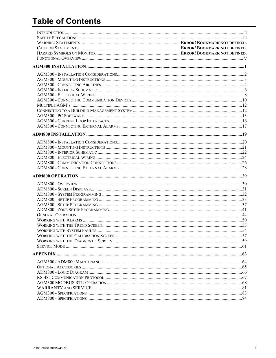Bacharach AGM300 User Manual | Page 3 / 94