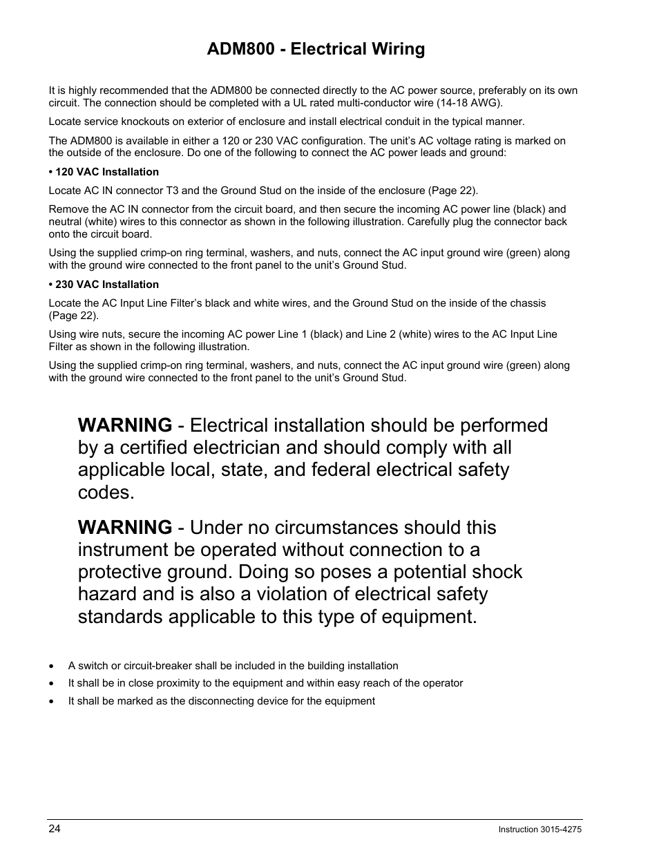Adm800 - electrical wiring, Adm800, Lectrical | Iring | Bacharach AGM300 User Manual | Page 32 / 94