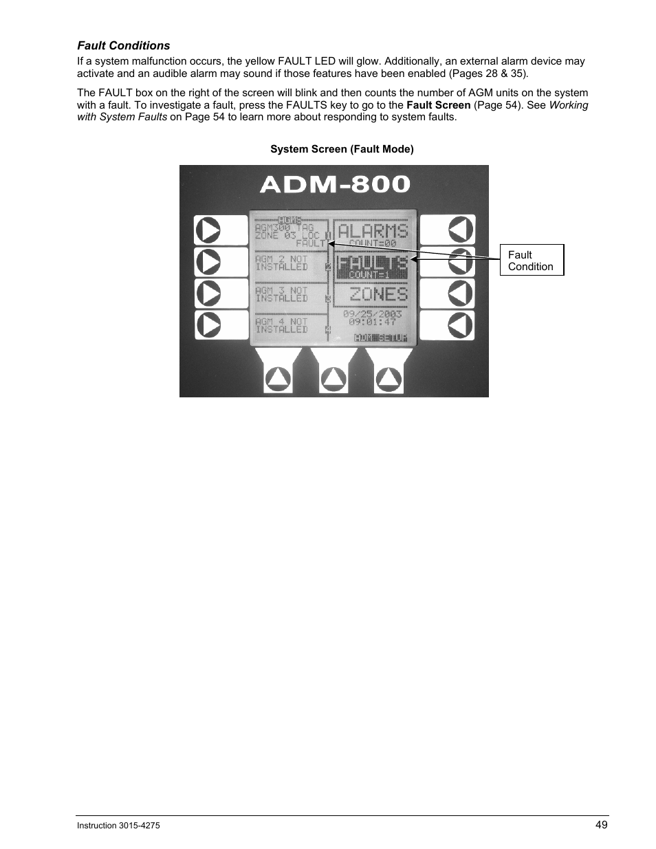 Fault conditions | Bacharach AGM300 User Manual | Page 57 / 94