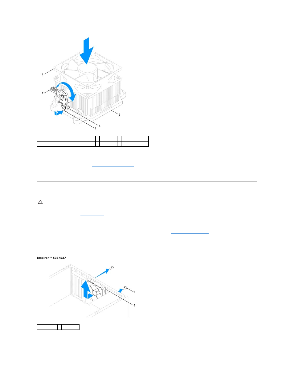 Removing the chassis fan | Dell Inspiron 537 (Mid 2009) User Manual | Page 22 / 45