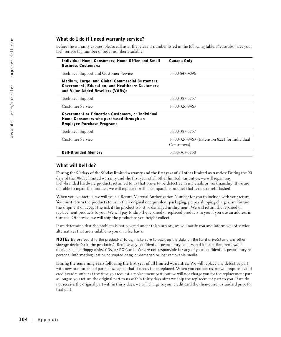Dell A960 All In One Personal Printer User Manual | Page 104 / 121