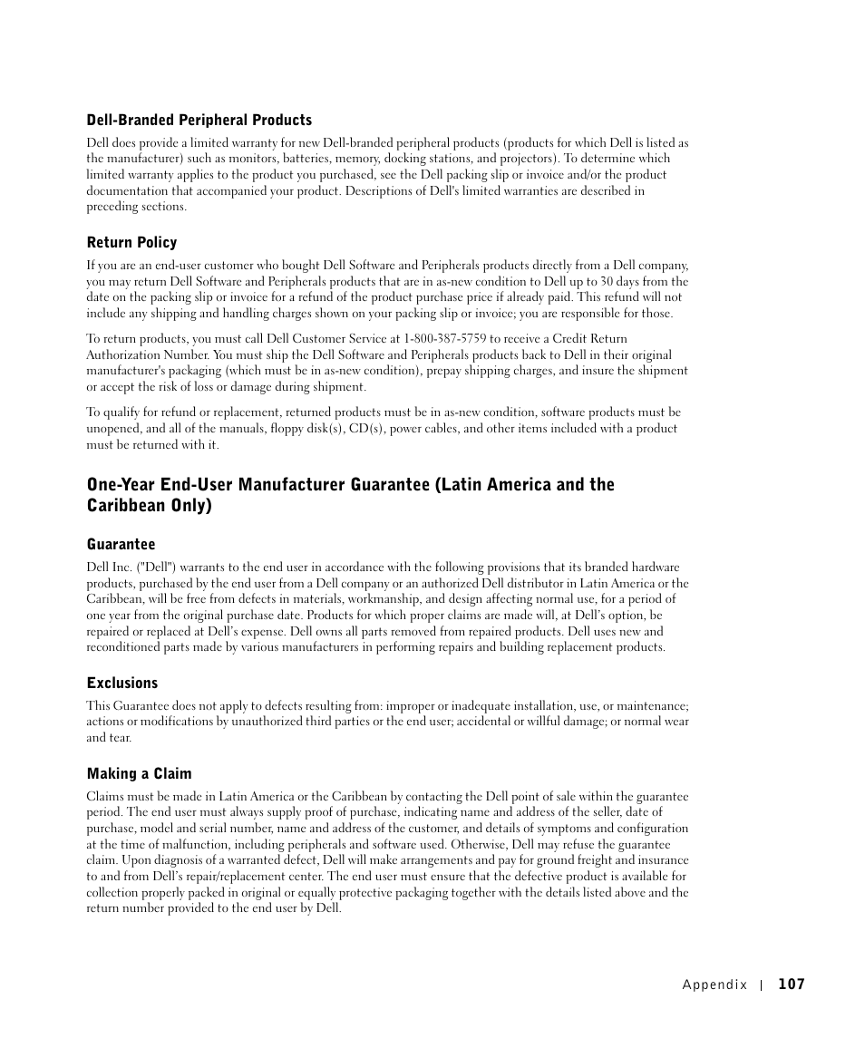 Dell A960 All In One Personal Printer User Manual | Page 107 / 121