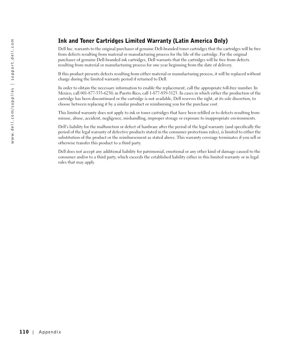 Dell A960 All In One Personal Printer User Manual | Page 110 / 121