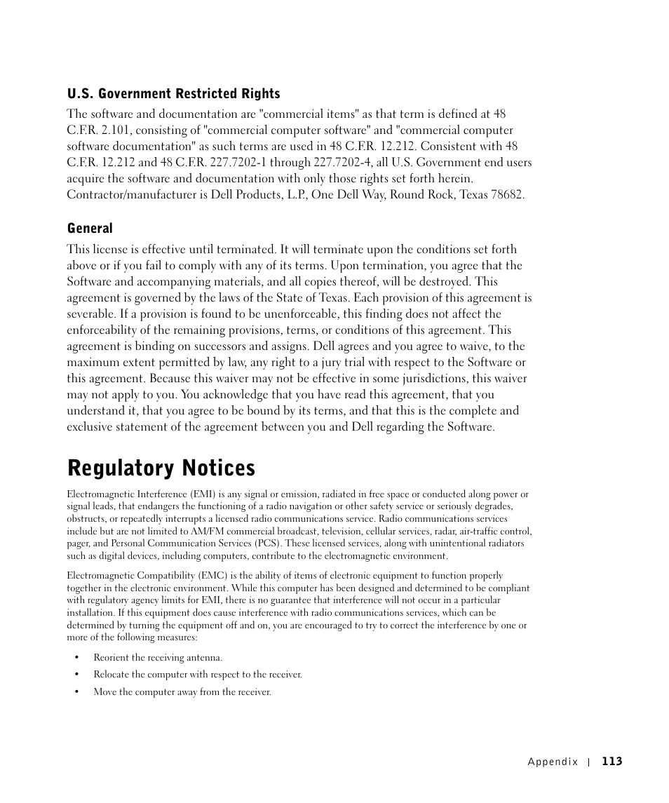 Regulatory notices | Dell A960 All In One Personal Printer User Manual | Page 113 / 121