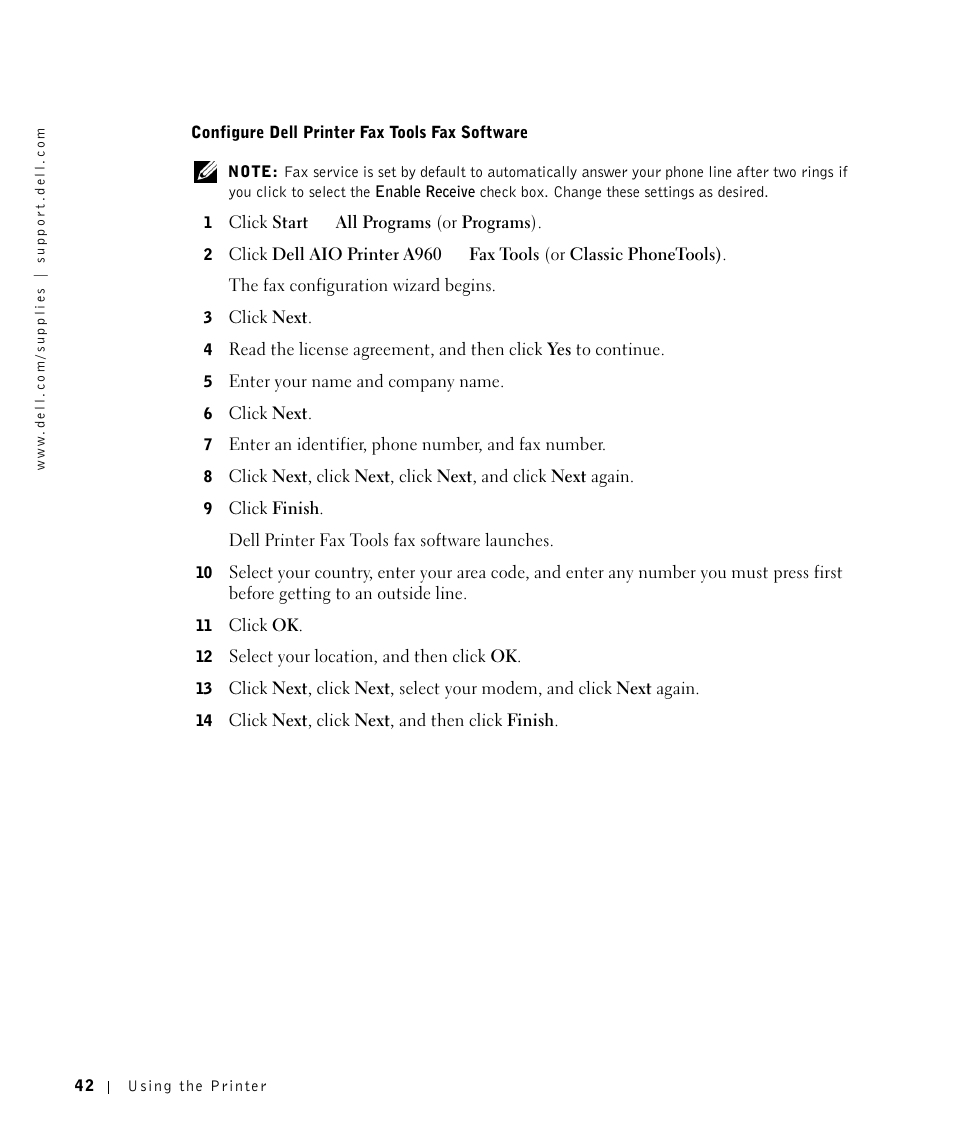 Dell A960 All In One Personal Printer User Manual | Page 42 / 121