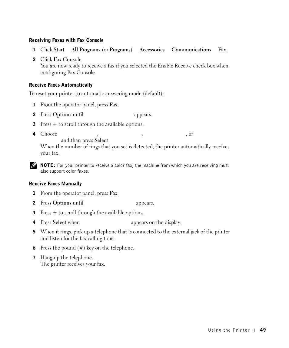 Dell A960 All In One Personal Printer User Manual | Page 49 / 121