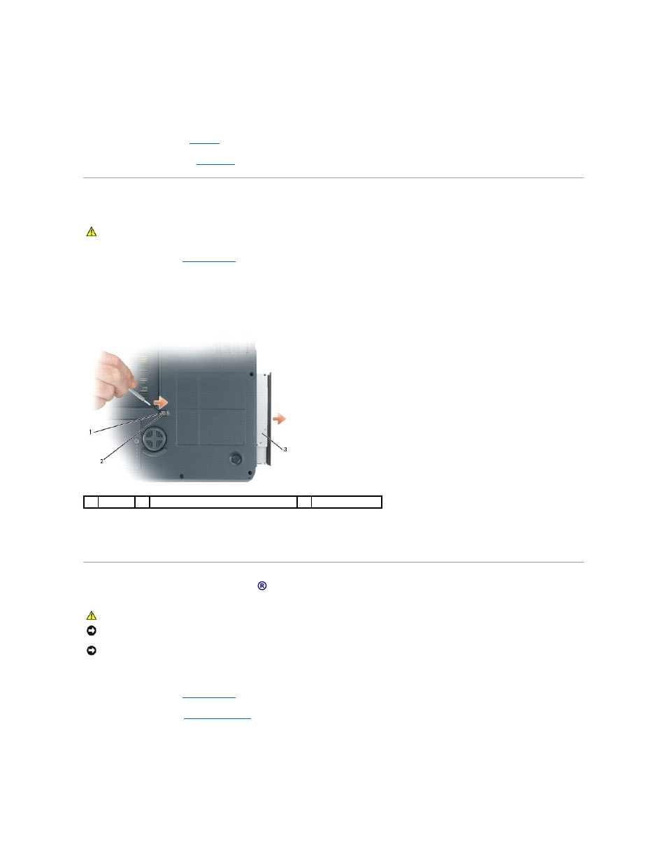 Optical drive, Internal card with bluetooth® wireless technology, Reinstall the optical drive. see | Dell Precision M90 User Manual | Page 68 / 108
