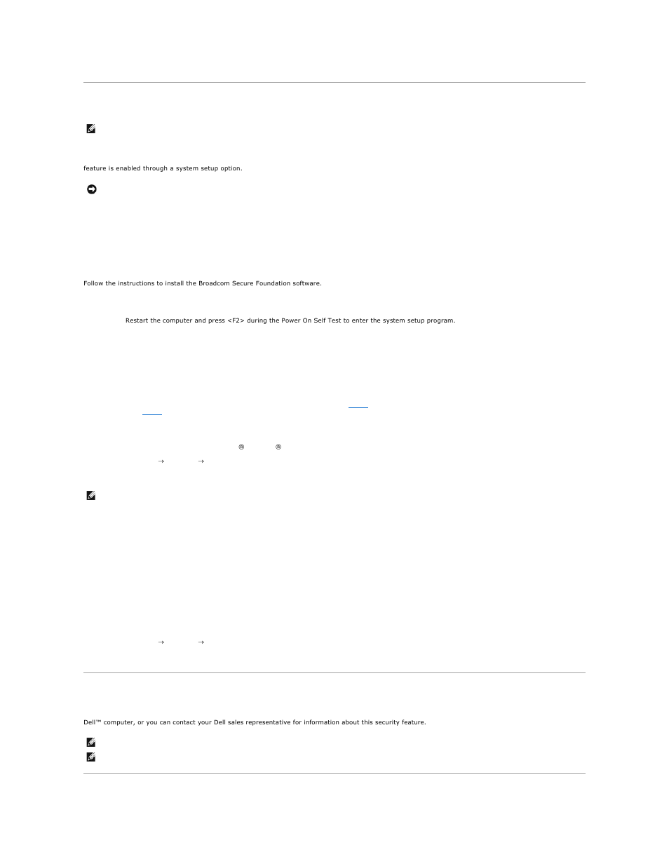 Trusted platform module (tpm), Computer tracking software, Enabling the tpm feature | Dell Precision M90 User Manual | Page 74 / 108