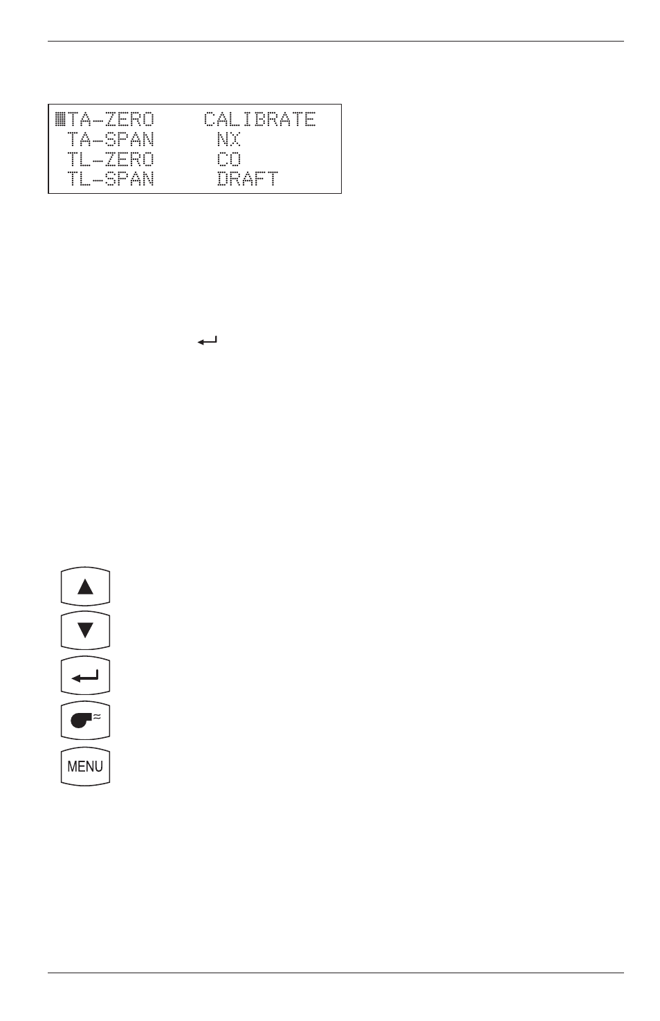 3 calibrate menu screen, 3 calibrate menu screen -3 | Bacharach Portable Combustion Analyzer 24-9351 User Manual | Page 51 / 100
