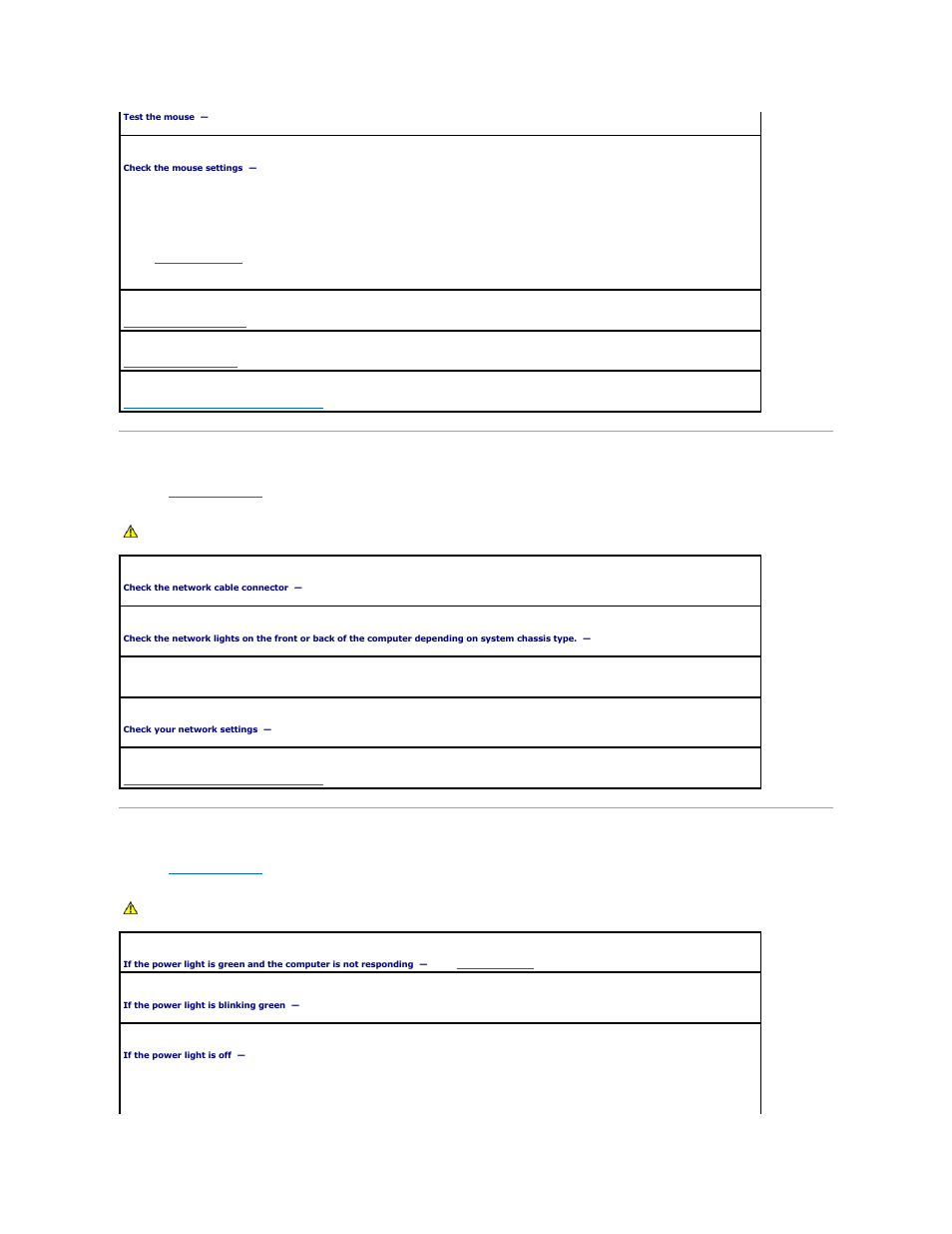 Network problems, Power problems | Dell OptiPlex 210L User Manual | Page 133 / 150