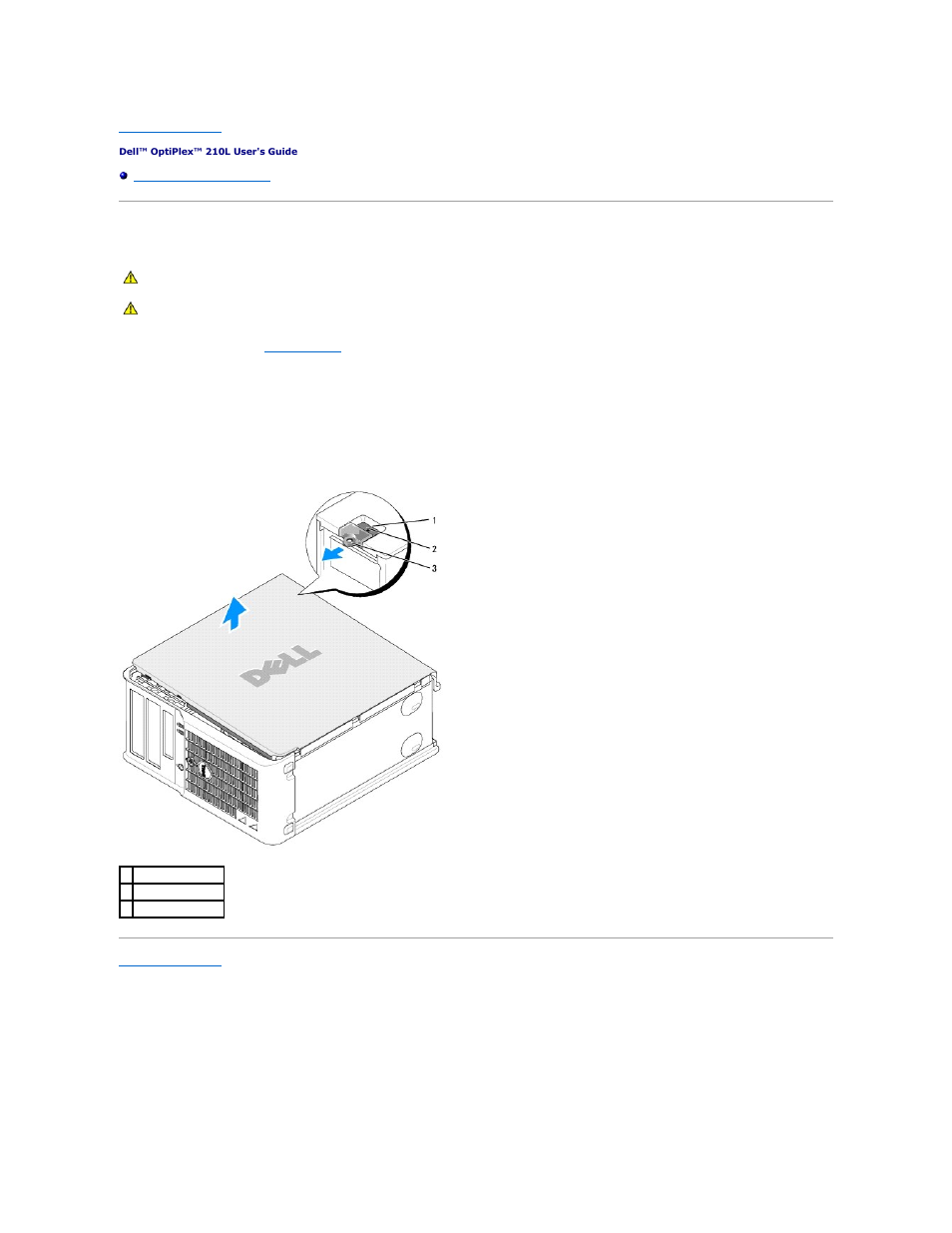 Removing the computer cover | Dell OptiPlex 210L User Manual | Page 61 / 150