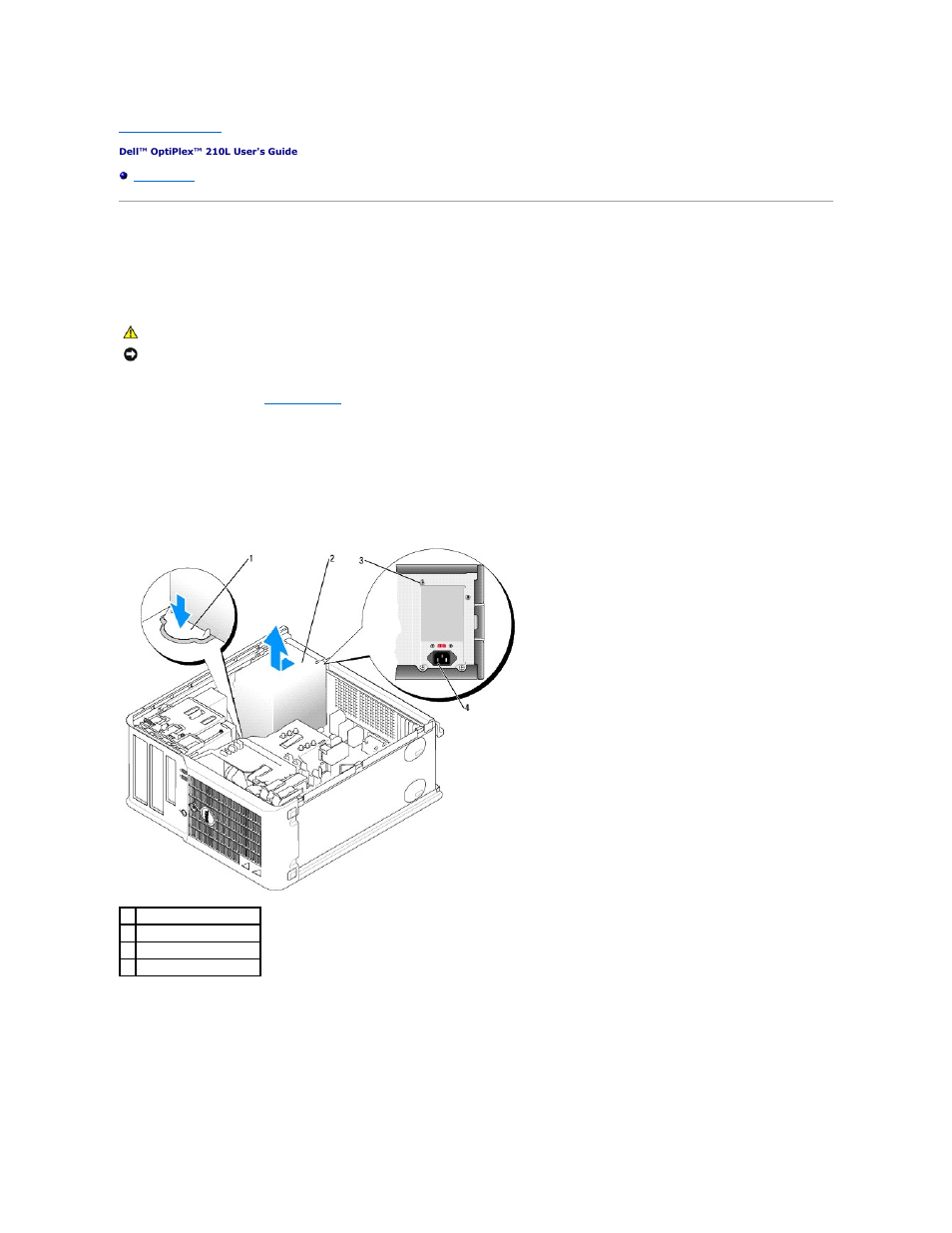 Power supply, Replacing the power supply | Dell OptiPlex 210L User Manual | Page 80 / 150