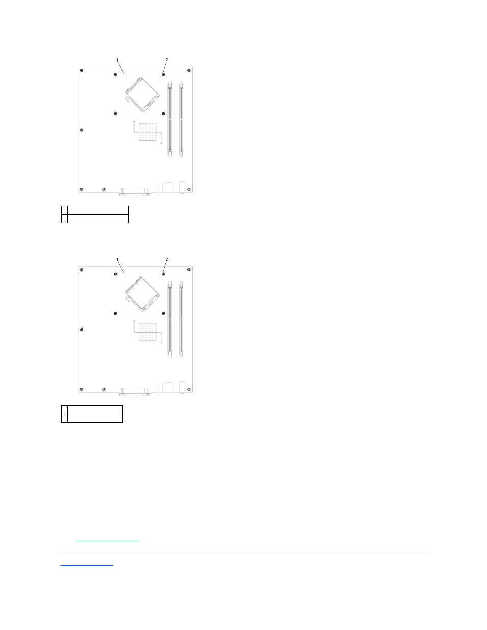 Small desktop system board screws, For an illustration of the screw locations, Replacing the system board | Dell OptiPlex 210L User Manual | Page 95 / 150