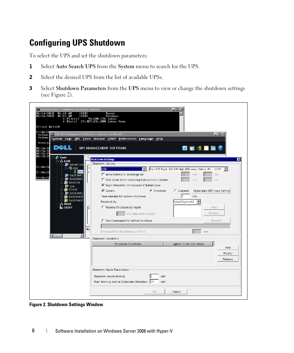 Configuring ups shutdown | Dell UPS 2700R User Manual | Page 6 / 28