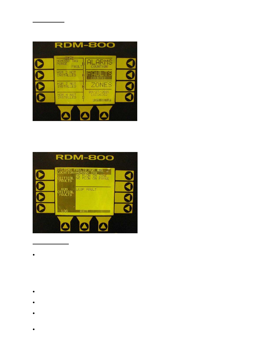 Working with the fault screen | Bacharach HGM300 User Manual | Page 21 / 26