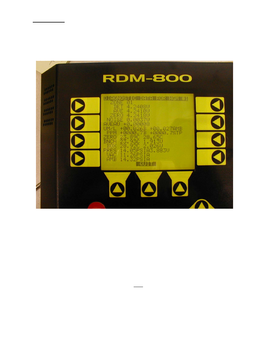Working with the diagnostic screen, Diagnostic screen overview | Bacharach HGM300 User Manual | Page 24 / 26