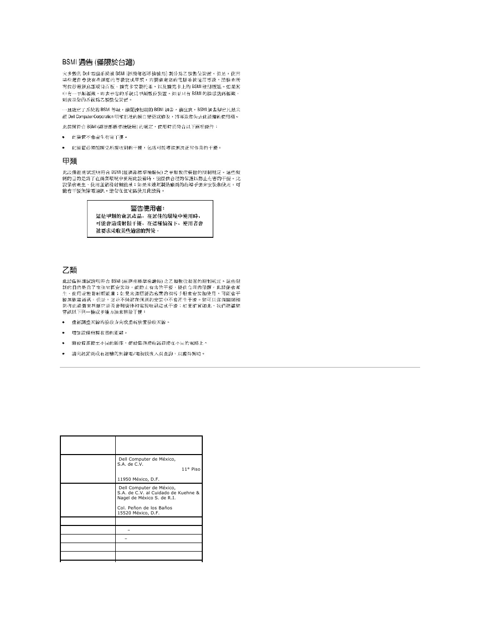 Nom information (mexico only) | Dell Inspiron 300m User Manual | Page 16 / 18