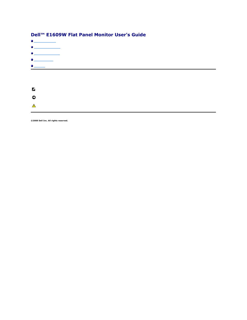 Dell E1609WFP Monitor User Manual | 27 pages