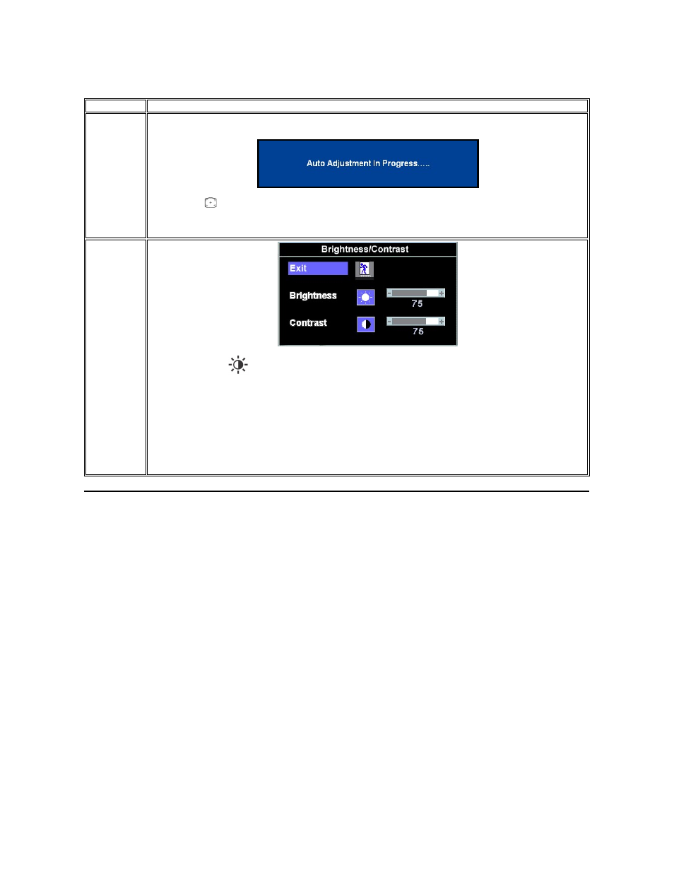 Using the osd menu, Accessing the menu system, Brightness | Contrast, Control menu | Dell E1609WFP Monitor User Manual | Page 14 / 27