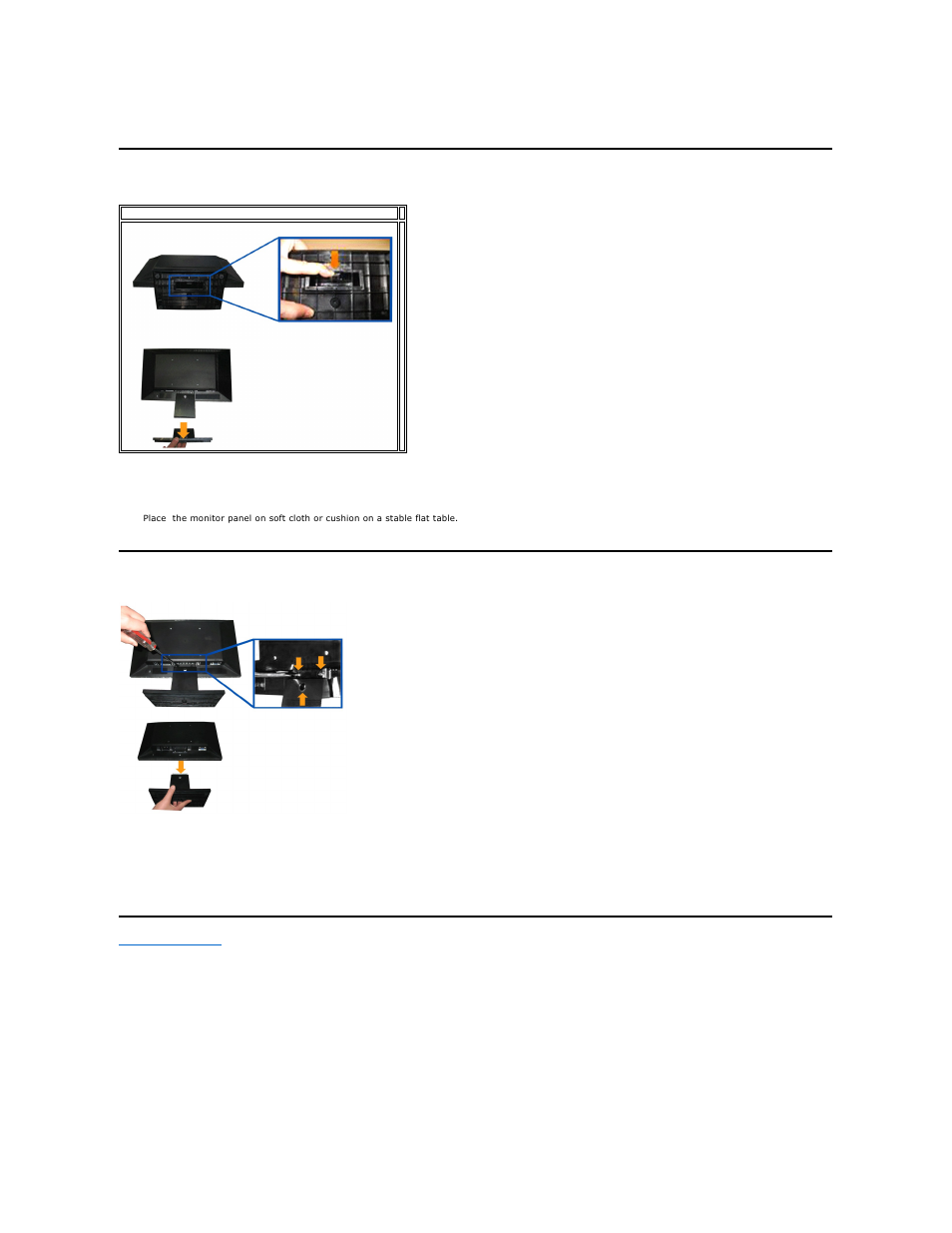 Removing the stand base, Removing_the_stand_for_vesa_wall_mount, Removing the stand for vesa wall mount | Dell E1609WFP Monitor User Manual | Page 24 / 27