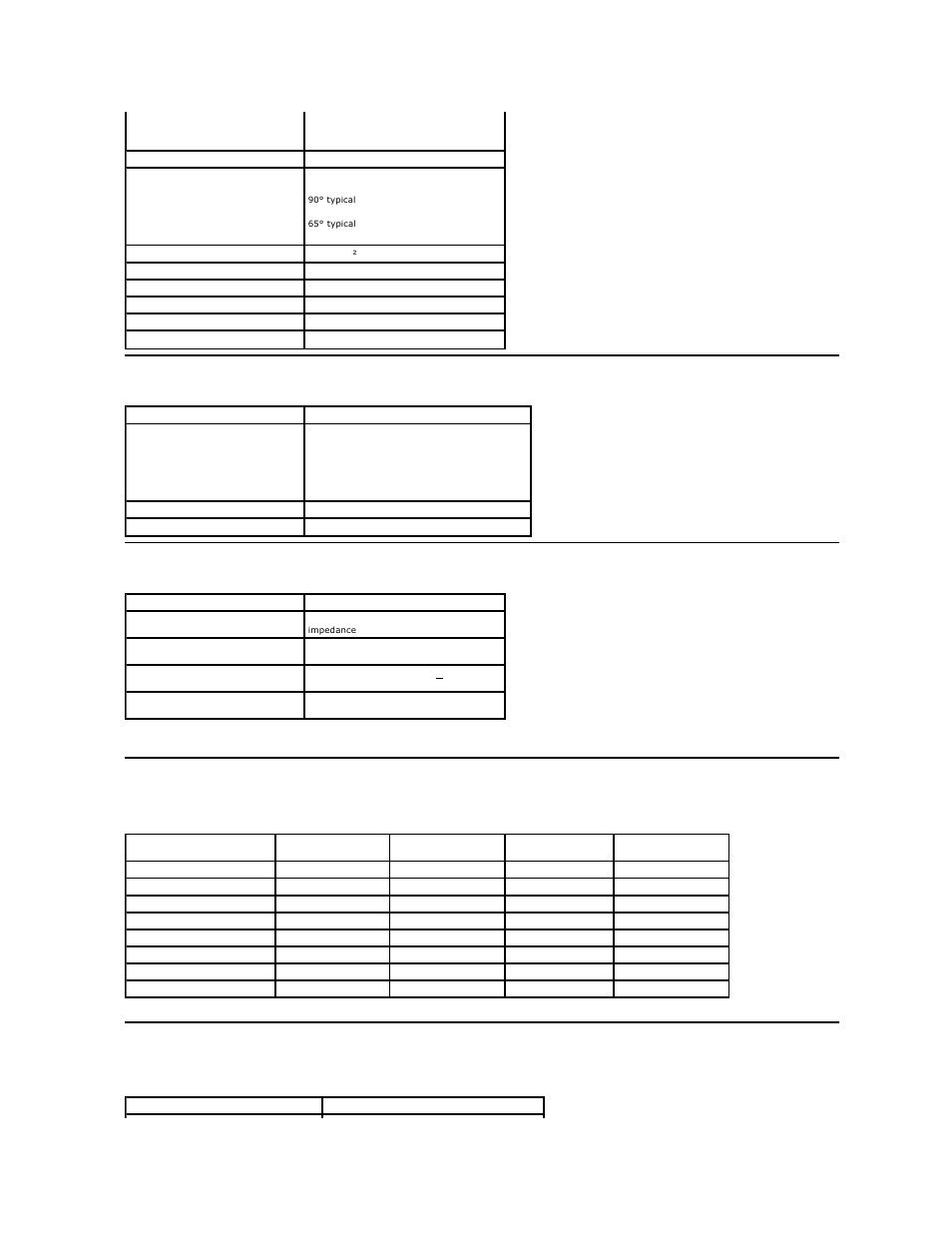 Preset display modes, Physical characteristics | Dell E1609WFP Monitor User Manual | Page 6 / 27