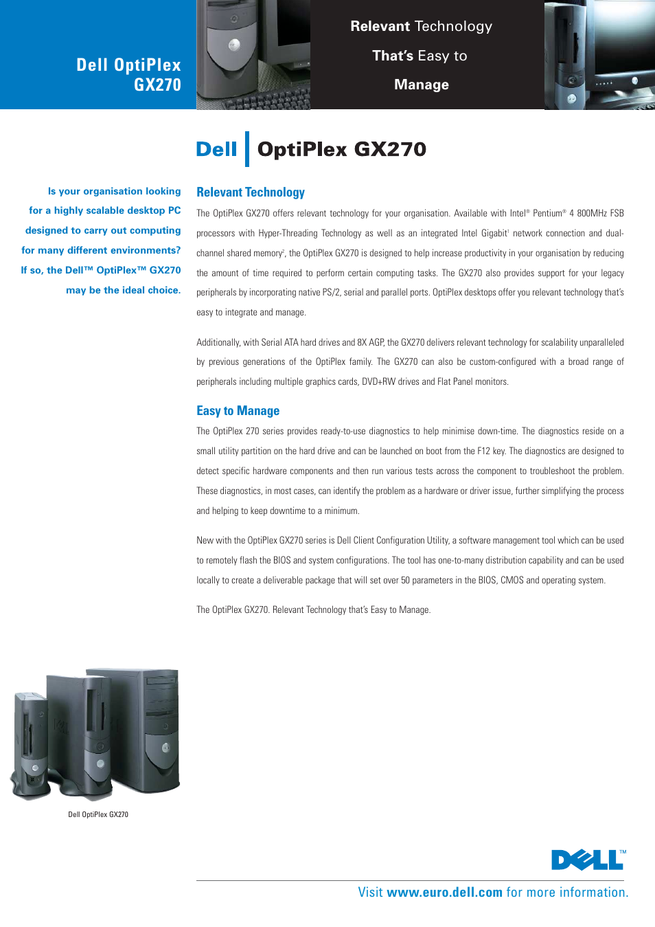 Dell OptiPlex GX270 User Manual | 2 pages