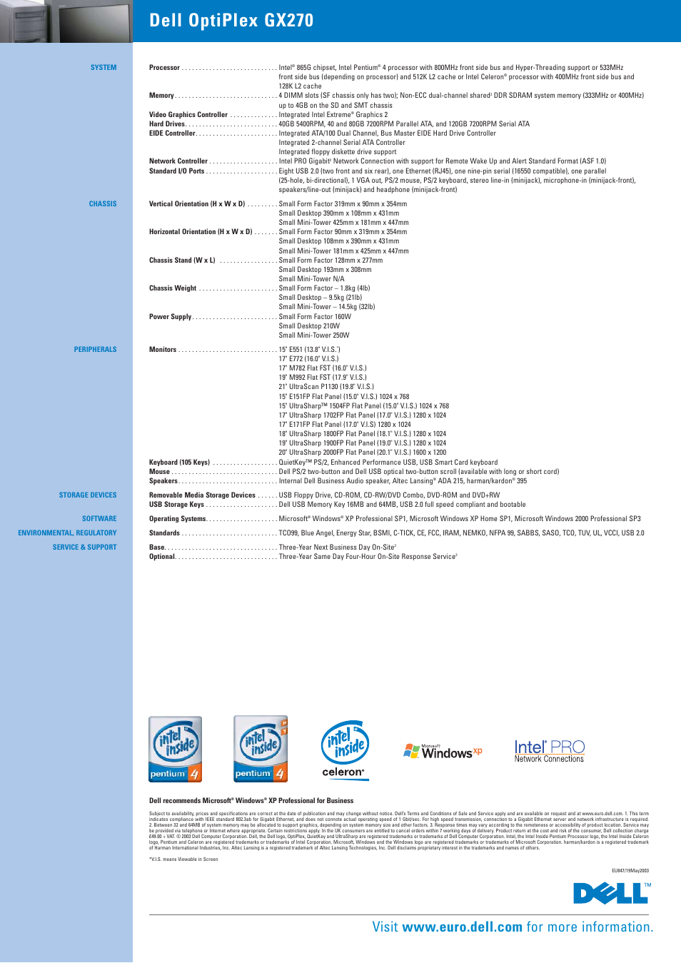 Dell optiplex gx270 | Dell OptiPlex GX270 User Manual | Page 2 / 2