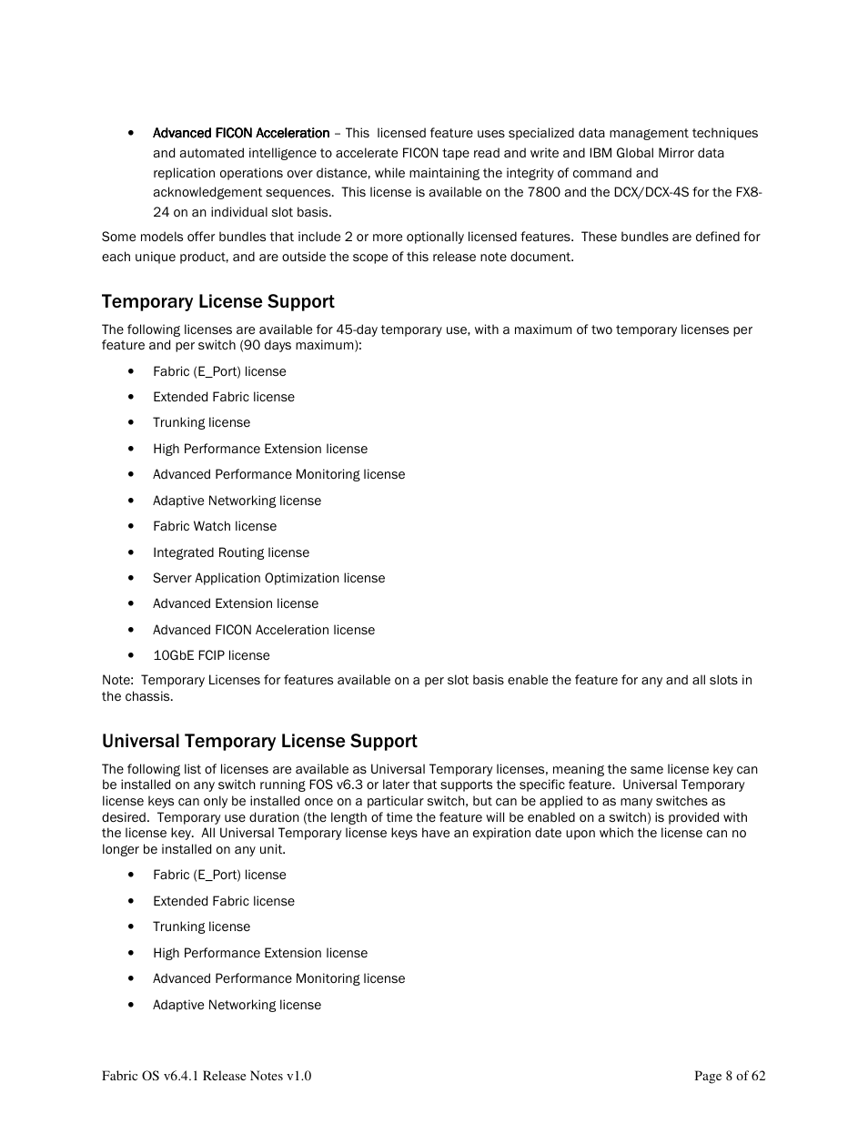 Temporary license support, Universal temporary license support | Dell POWEREDGE M1000E User Manual | Page 8 / 62