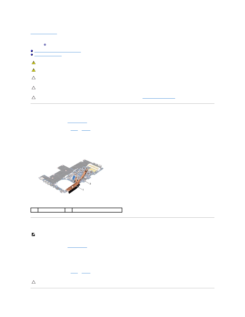 Thermal cooling assembly, Removing the thermal cooling assembly, Replacing the heat sink | Dell Alienware M14x (Early 2011) User Manual | Page 21 / 52