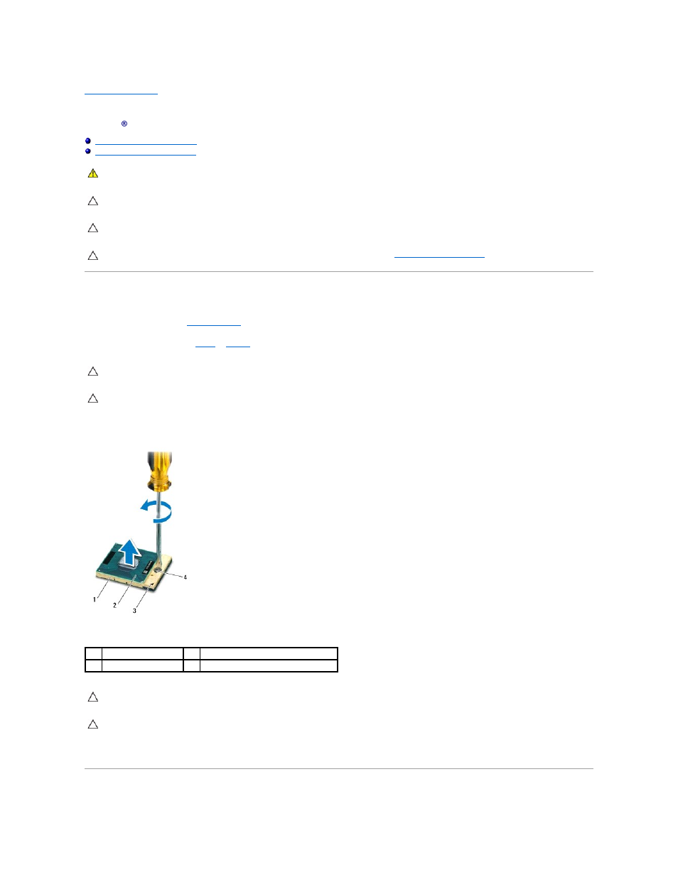 Processor module, Removing the processor module | Dell Alienware M14x (Early 2011) User Manual | Page 41 / 52