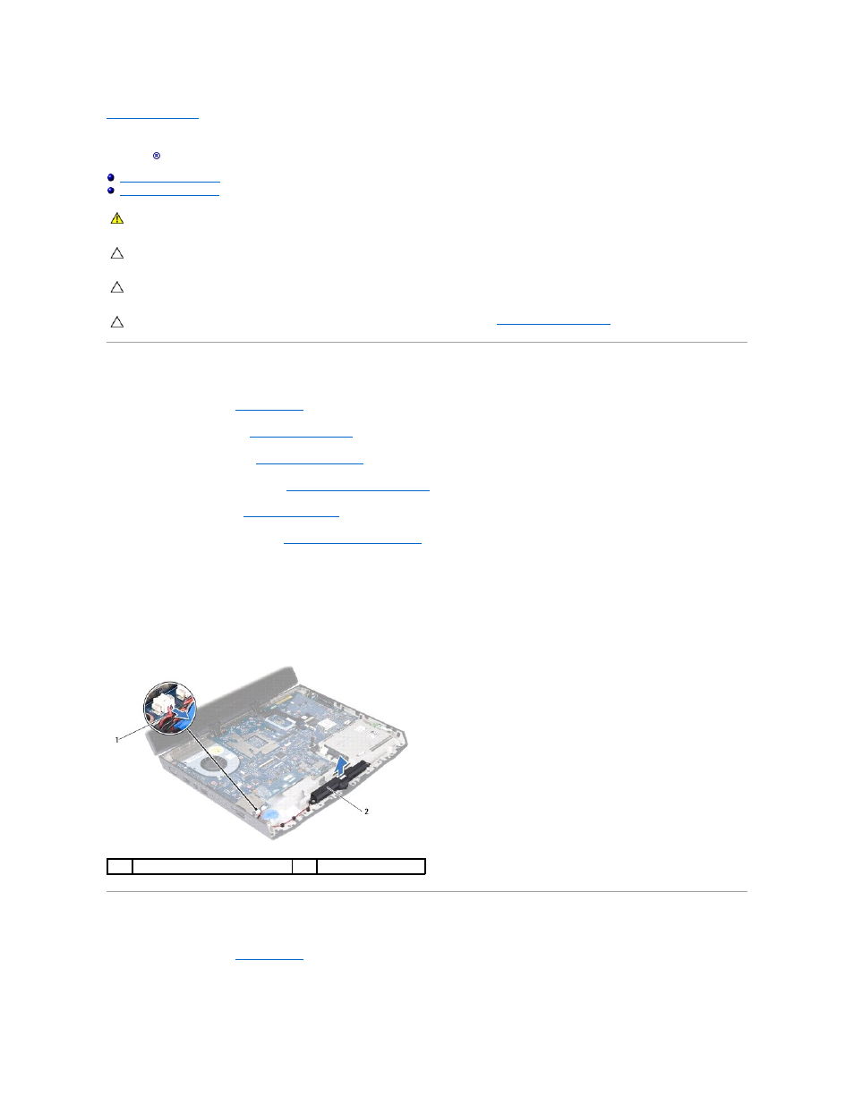 Subwoofer, Removing the subwoofer, Replacing the subwoofer | Dell Alienware M14x (Early 2011) User Manual | Page 47 / 52
