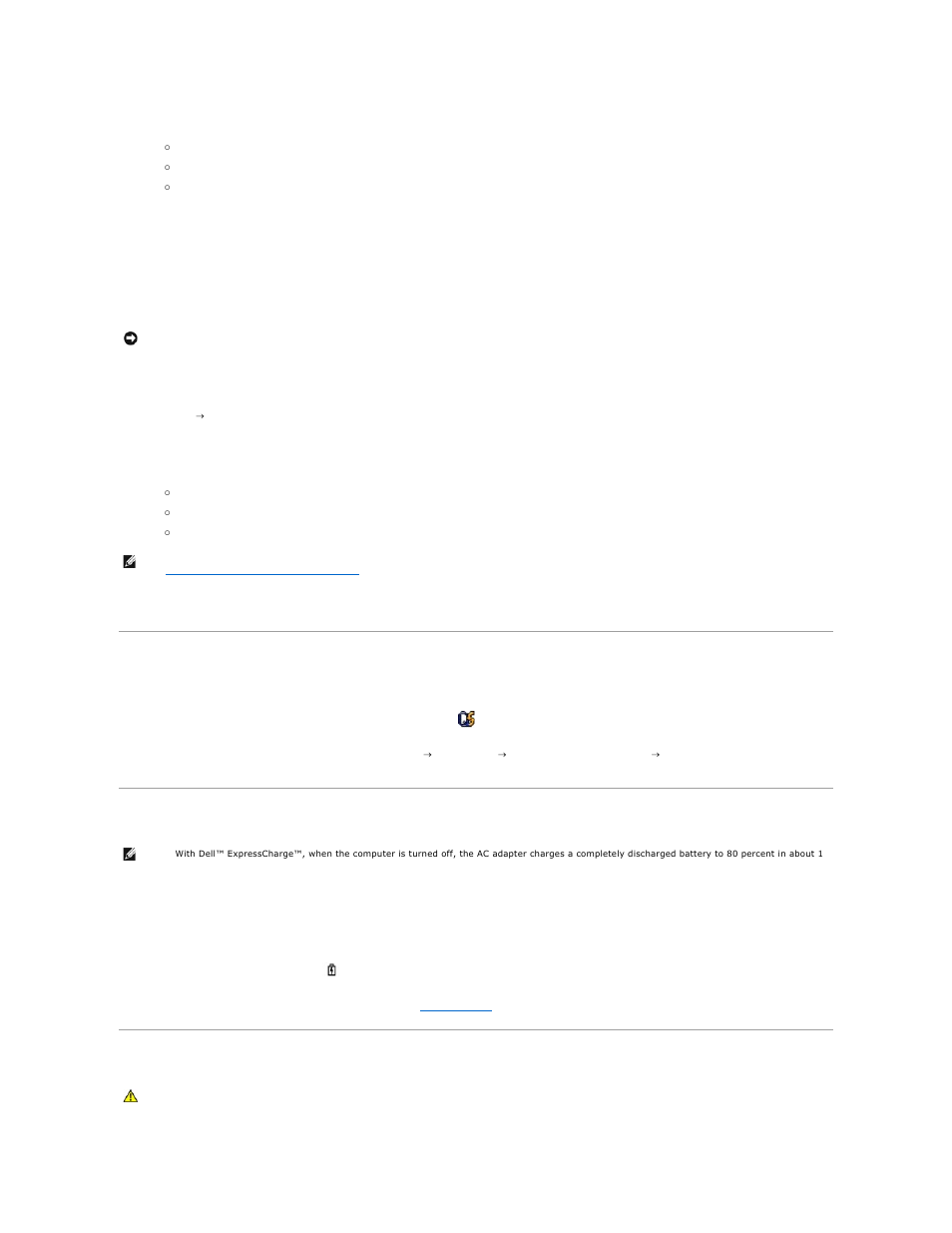 Configuring power management settings, Charging the battery, Replacing the battery | Hibernate mode | Dell Latitude D420 User Manual | Page 12 / 100