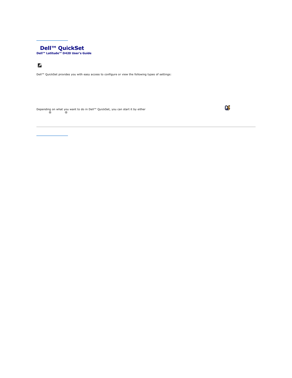 Dell™ quickset | Dell Latitude D420 User Manual | Page 63 / 100