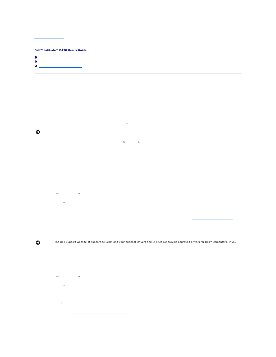 Reinstalling software, Drivers, What is a driver | Identifying drivers, Reinstalling drivers and utilities | Dell Latitude D420 User Manual | Page 71 / 100