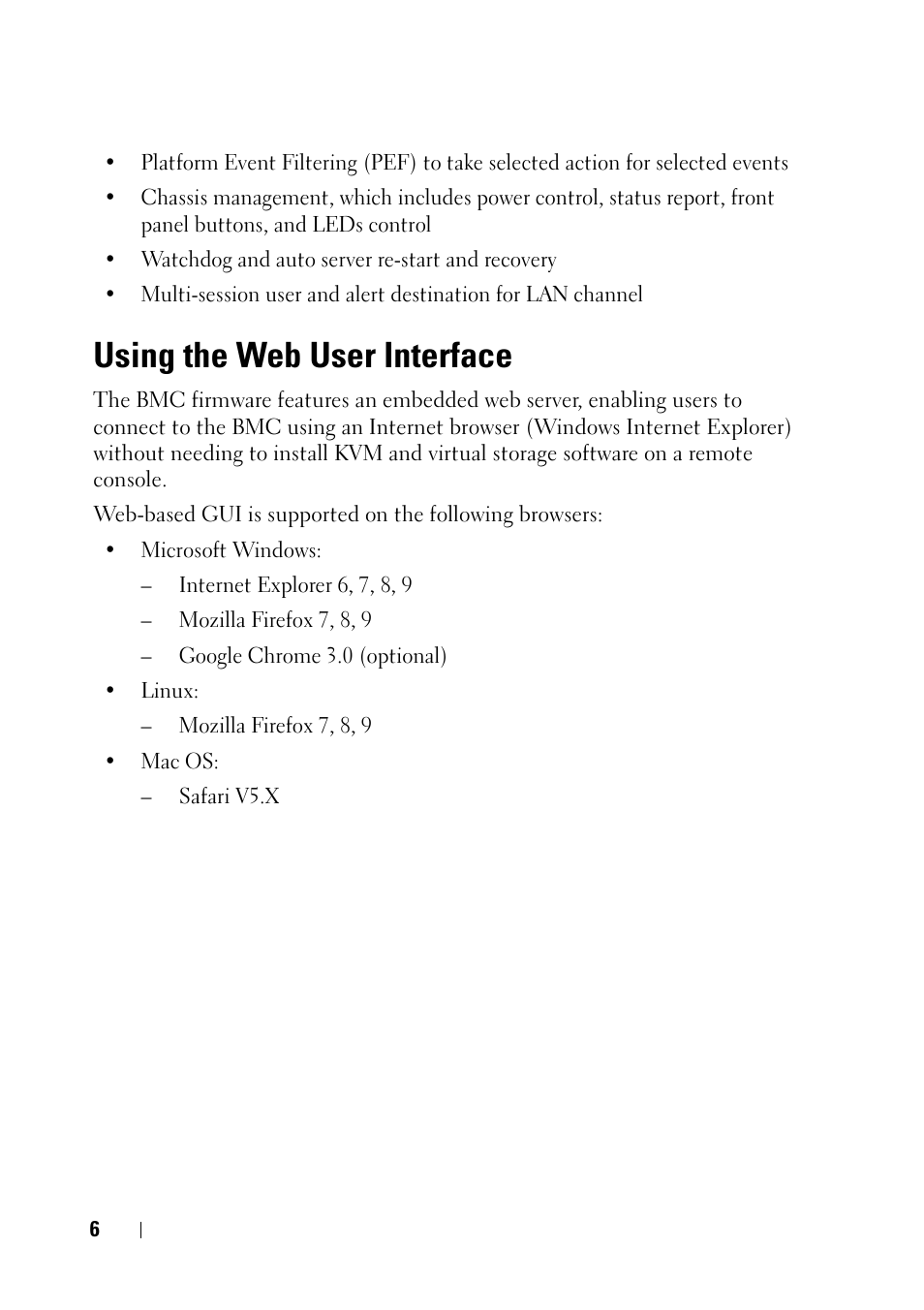 Using the web user interface | Dell PowerEdge C6220 II User Manual | Page 6 / 62