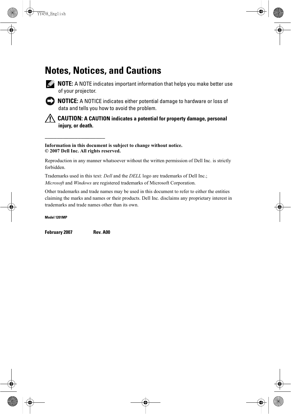 Dell 1201MP Projector User Manual | Page 2 / 76
