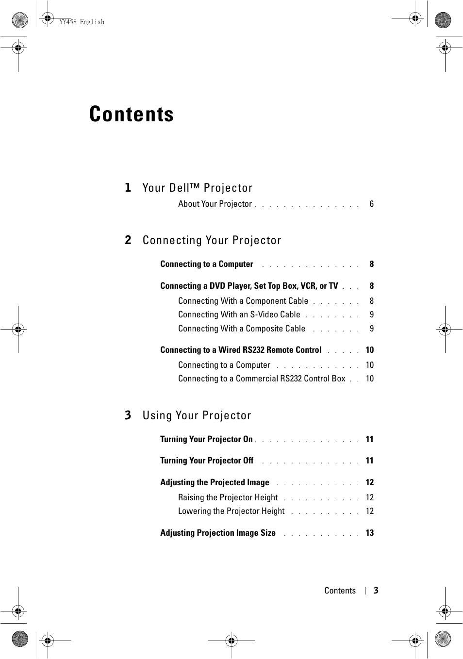 Dell 1201MP Projector User Manual | Page 3 / 76