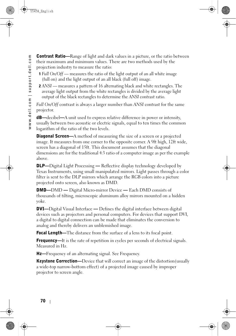 Dell 1201MP Projector User Manual | Page 70 / 76