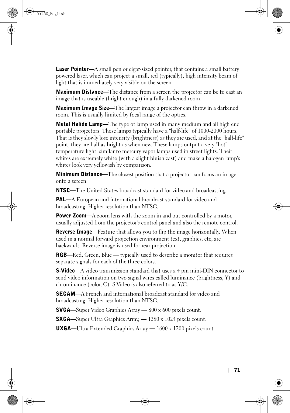 Dell 1201MP Projector User Manual | Page 71 / 76