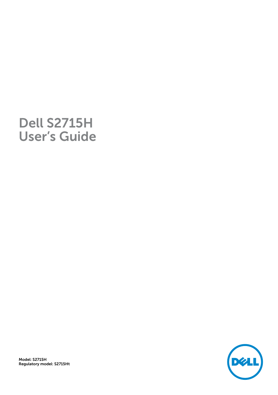 Dell S2715H Monitor User Manual | 50 pages