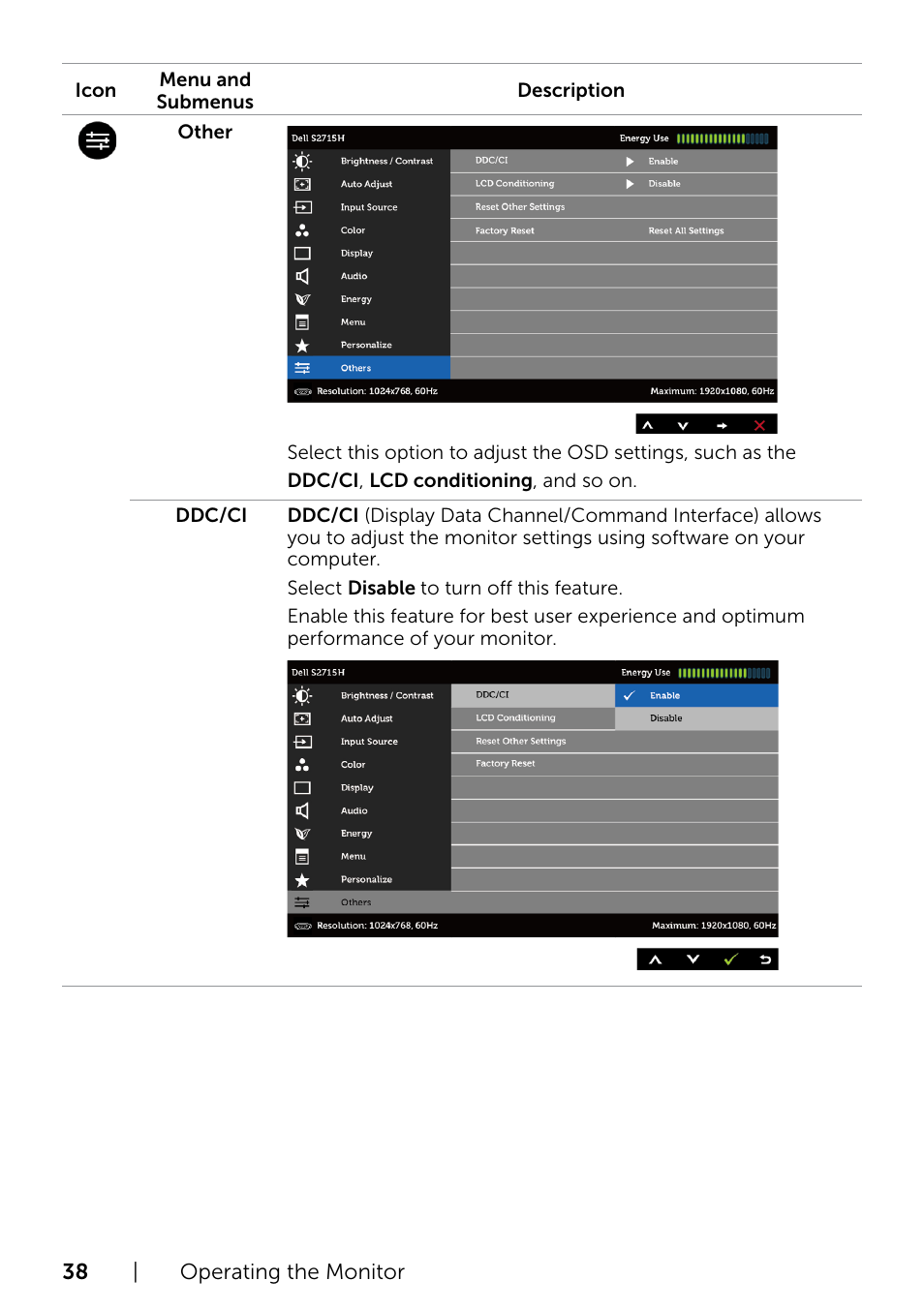 Dell S2715H Monitor User Manual | Page 38 / 50