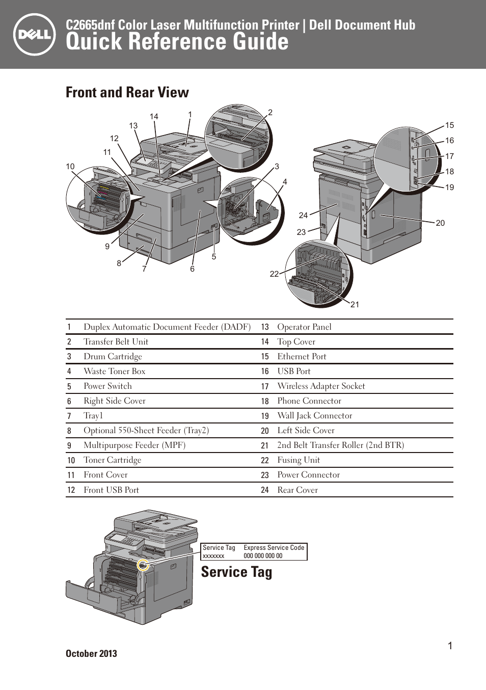 Dell C2665dnf Color Laser Printer User Manual | 8 pages