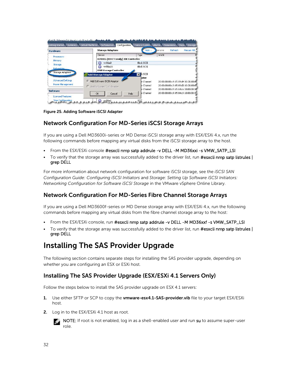 Installing the sas provider upgrade | Dell PowerVault MD3800i User Manual | Page 32 / 88