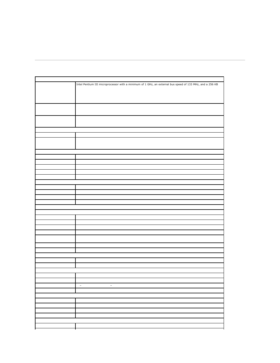 Technical specifications | Dell PowerEdge 500SC User Manual | Page 12 / 38
