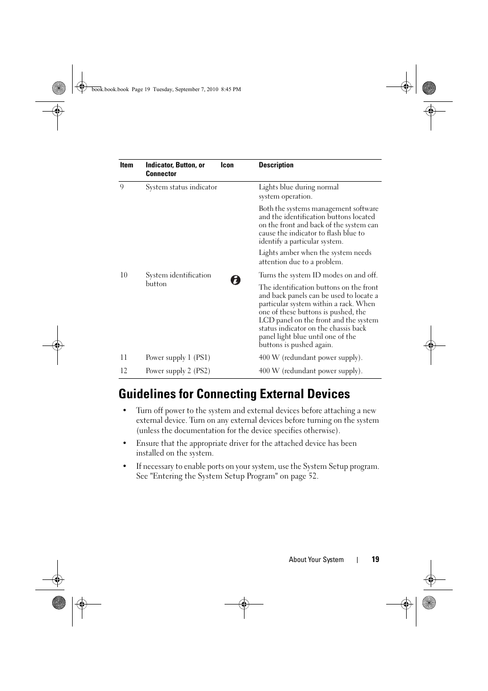 Guidelines for connecting external devices | Dell DX6004S User Manual | Page 19 / 168